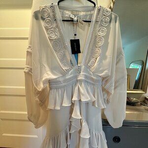 Shona Joy Nude/Off White Ruffle Mini (NWT)